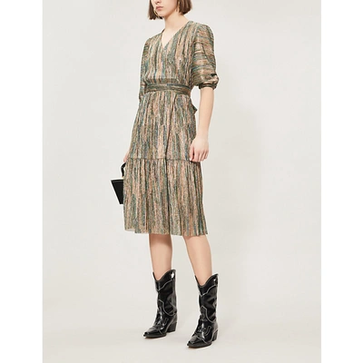 Ba&sh Star Striped Woven Dress In Green | ModeSens