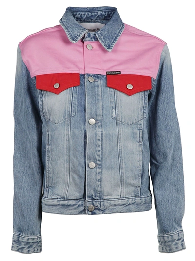 Calvin Klein Foundation Trucker Jacket In Mohonk Light Pink Blocked |  ModeSens