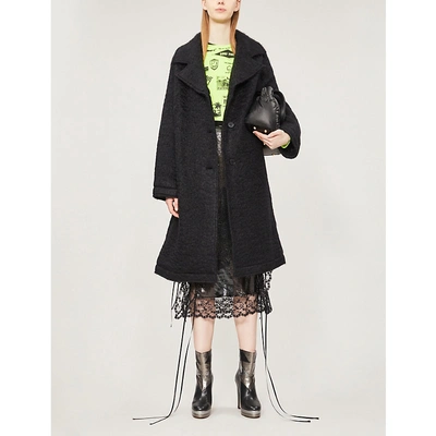 Shop Mcq By Alexander Mcqueen Notch-lapel Wool-blend Coat In Black