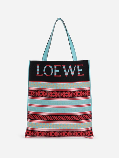 Shop Loewe Men's Multicolor Knit Logo Tote