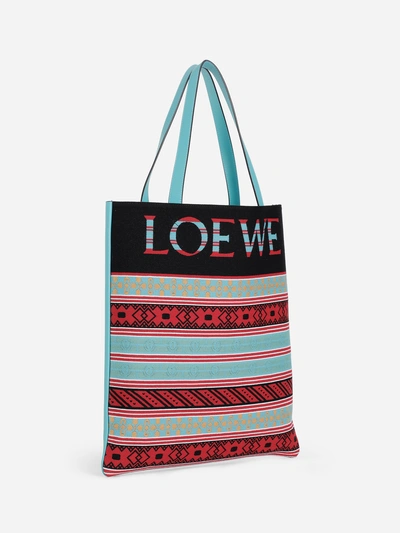 Shop Loewe Men's Multicolor Knit Logo Tote