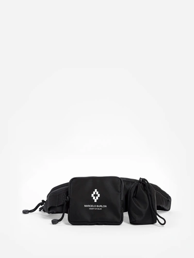 Shop Marcelo Burlon County Of Milan Marcelo Burlon Men's Black Fanny Pack