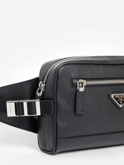 Shop Prada Men's Black Saffiano Leather Belt Bag
