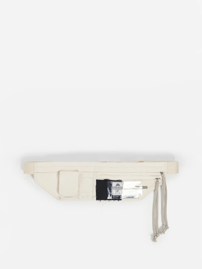 Shop Rick Owens Drkshdw Rick Owens Drk Shdw Off-white Belt Bag With Patches Detail