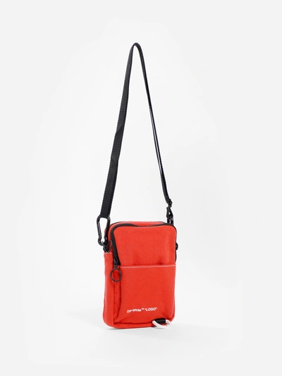 Shop Off-white C/o Virgil Abloh Men's Red Denim Hip Bag