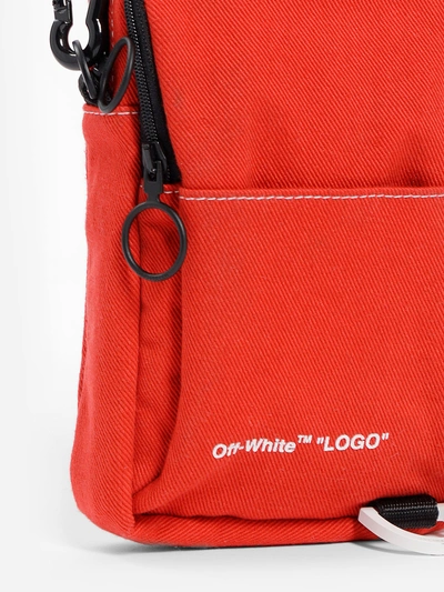 Shop Off-white C/o Virgil Abloh Men's Red Denim Hip Bag