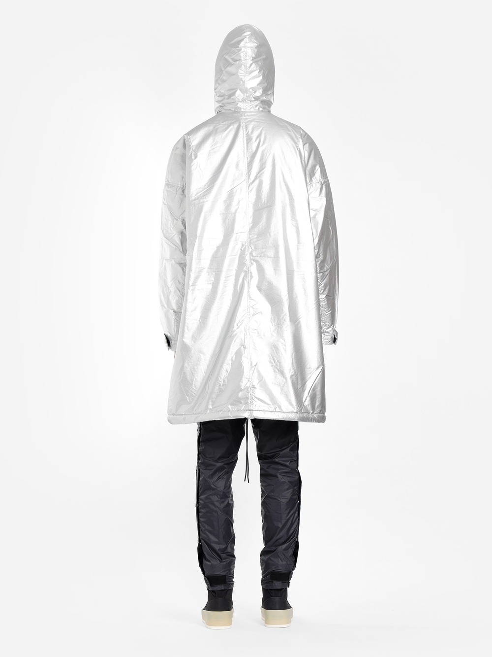 fear of god x nike parka jacket metallic silver