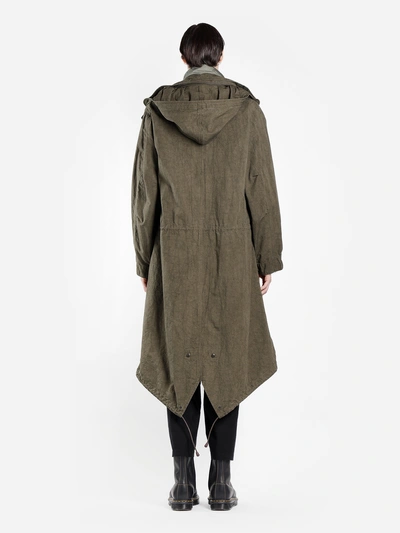 Shop Yohji Yamamoto Coats In Green