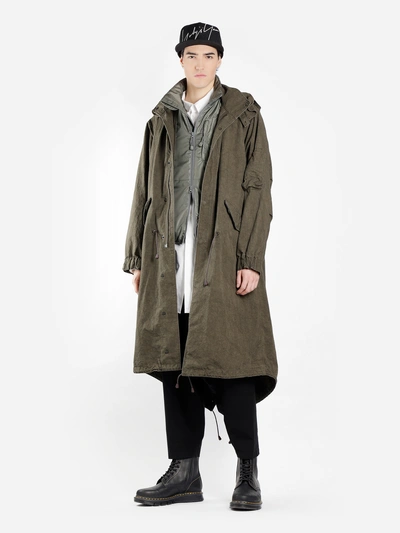 Shop Yohji Yamamoto Coats In Green