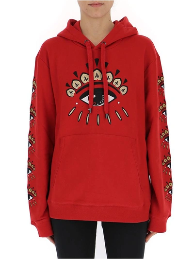 Shop Kenzo Eye Hoodie In Red