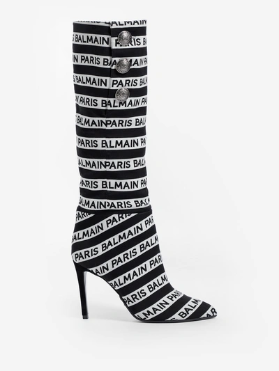 Shop Balmain Boots In Black & White