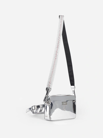 Off-White c/o Virgil Abloh Binder Clip Mirror Leather Shoulder Bag in  Metallic