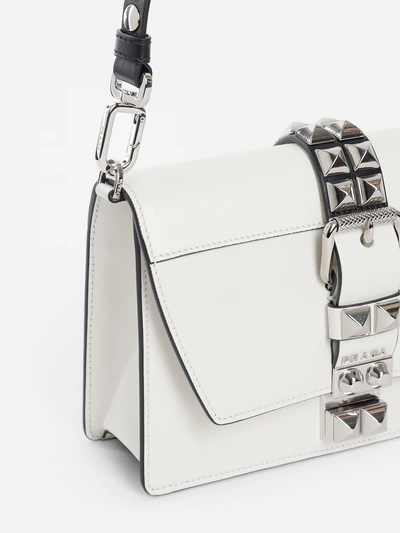 Shop Prada Women's White Electra Calf Leather Small Bag