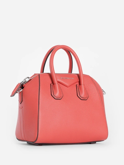 Shop Givenchy Women's Pop Red Mini Antigona Bag In Grained Leather