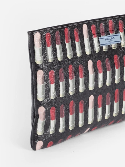 Shop Prada Women's Multicolor Lipstick Printed Pouch With Chain Strap