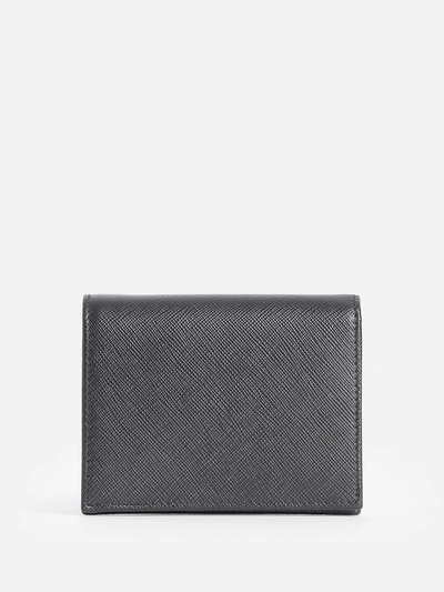 Prada Women's Black Saffiano Vertical Wallett With Triangle Logo In Black