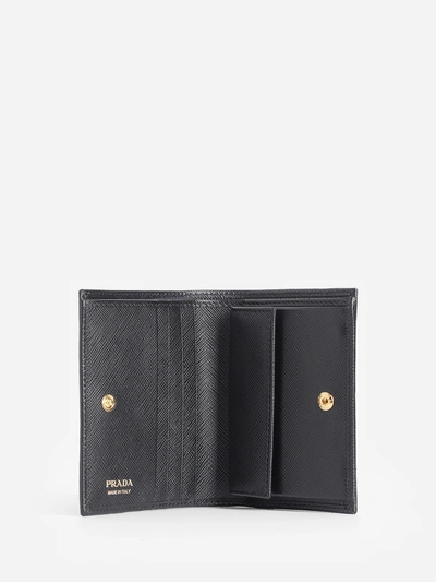 Prada Women's Black Saffiano Vertical Wallett With Triangle Logo In Black