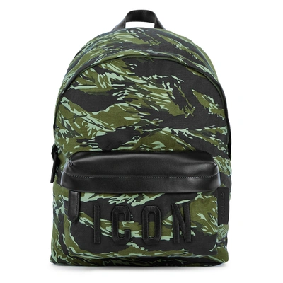 Shop Dsquared2 Camouflage-print Canvas Backpack In Khaki