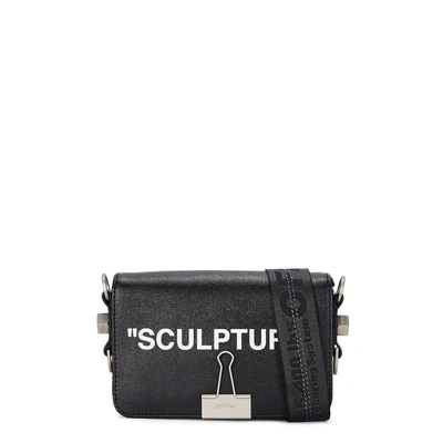 Shop Off-white Sculpture Mini Black Leather Shoulder Bag