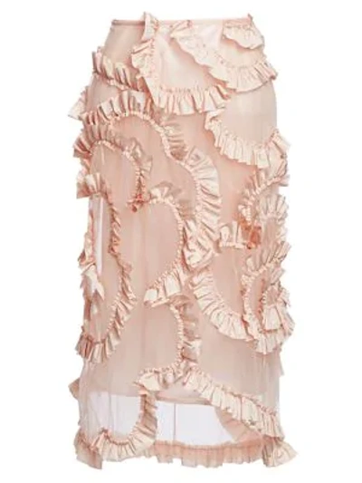 Shop Moncler Genius 4 Moncler Simone Rocha Ruffle Skirt In Pastel Pink
