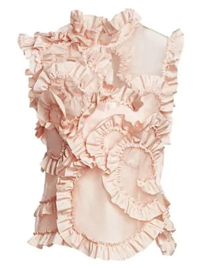 Shop Moncler Genius 4 Moncler Simone Rocha Sleeveless Ruffle Top In Pastel Pink