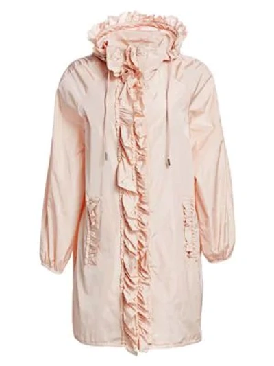 Shop Moncler Genius 4 Moncler Simone Rocha Geranium Ruffle-trim Jacket In Pastel Pink