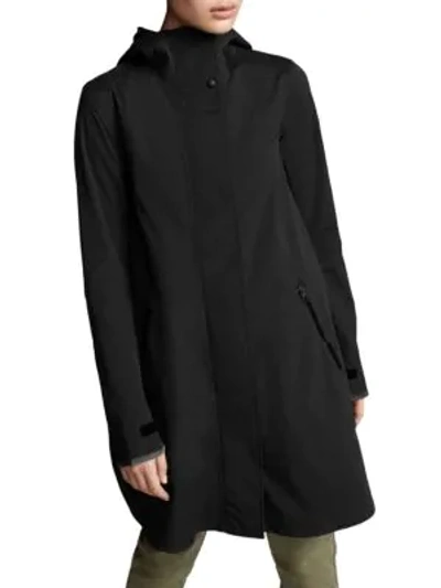Shop Canada Goose Kitsilano Hooded Rain Jacket In Black