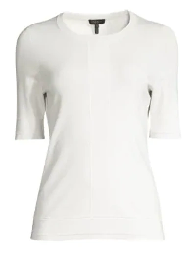 Shop Escada Sensial Jersey Stitched Tee In Off White
