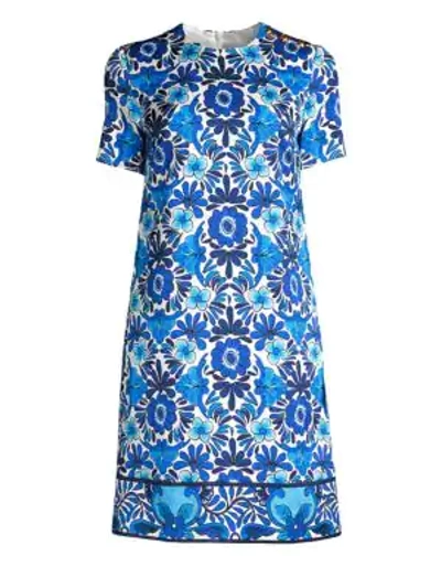 Shop Escada Divinu Floral Printed Shift Dress In Fantasy