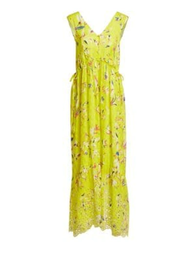 Shop Tanya Taylor Catalina Sleeveless Print Maxi Dress In Floral Yellow