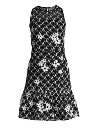 Michael kors floral store embroidered mesh dress