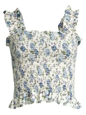 floral ruffle crop top