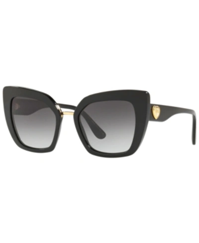 Shop Dolce & Gabbana Sunglasses, Dg4359 52 In Black/grey Gradient