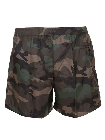 Shop Valentino Camouflage Swim Shorts In Comou Army