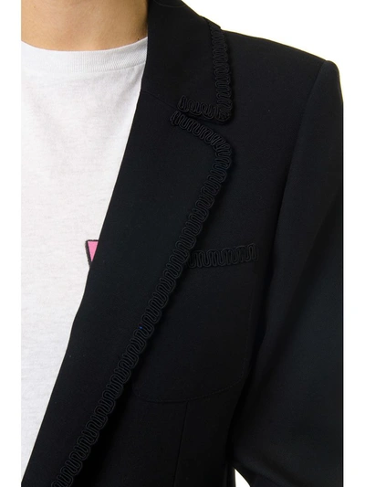 Shop Saint Laurent Black Wool Embroidery Jacket