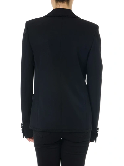 Shop Saint Laurent Black Wool Embroidery Jacket