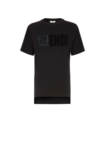 Shop Fendi Logo Band T-shirt In Black