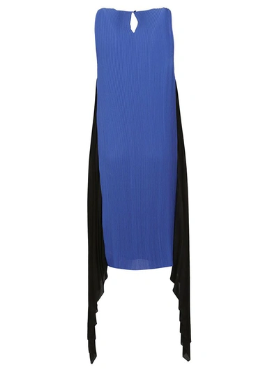 Shop Kenzo Pleated Dress In French Blue