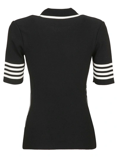 Shop Off-white Stripe Detail Polo Shirt In Black