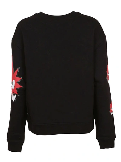 Shop Mcq By Alexander Mcqueen Monster Print Sweatshirt In Darkest Black