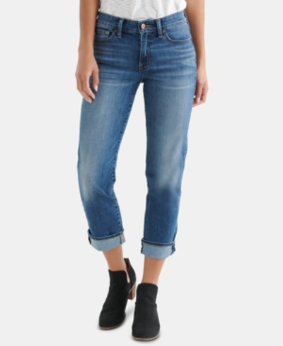 Shop Lucky Brand Sweet Capri Straight-leg Jeans In Brightblue
