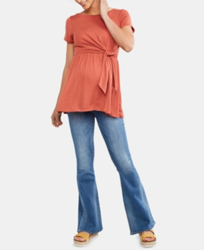 Shop Articles Of Society Maternity Flared-leg Jeans In Summer 69