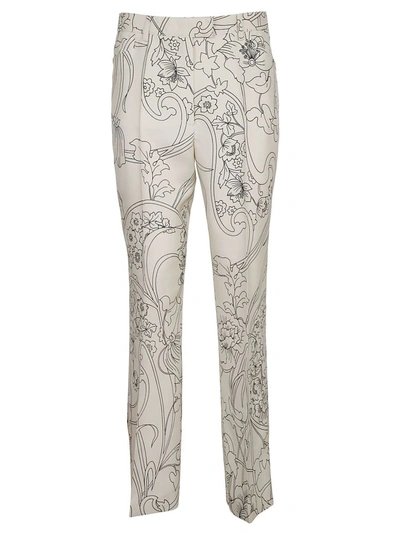 Shop Etro Floral Flared Trousers