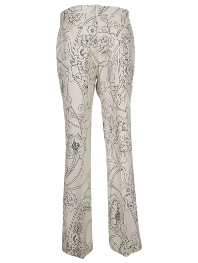 Shop Etro Floral Flared Trousers