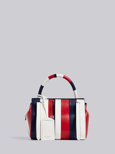 Shop Thom Browne 3-strap Small Rwb Patchwork Bag In White