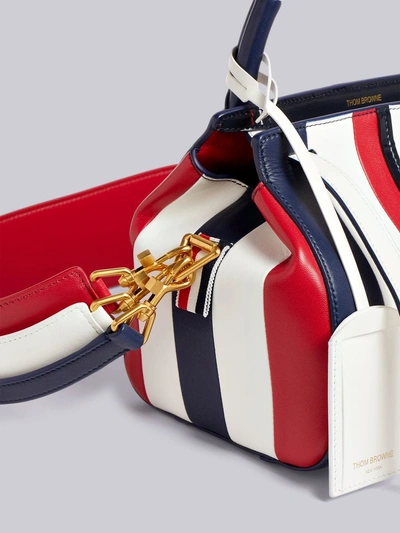 Shop Thom Browne 3-strap Small Rwb Patchwork Bag In White