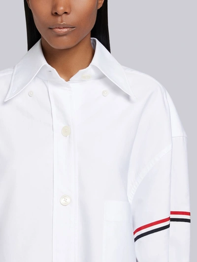 Shop Thom Browne 200% Oxford Armband Shirt In White