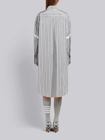 Shop Thom Browne 200% Small Repp Stripe Armband Shirt In Grey