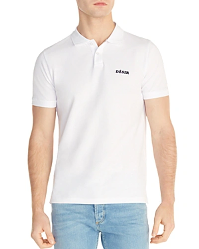 Sandro Desir Slogan Cotton piqu Polo Shirt In Beige ModeSens