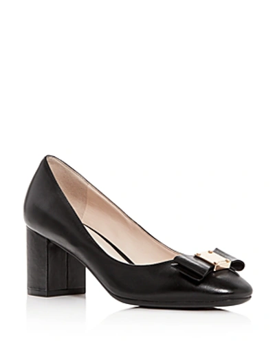 Shop Cole Haan Women's Tali Block-heel Pumps In Black Leather